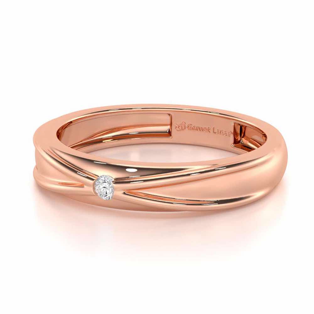Stalwart Gem Men Solitaire Ring - Rose Gold - Image 2