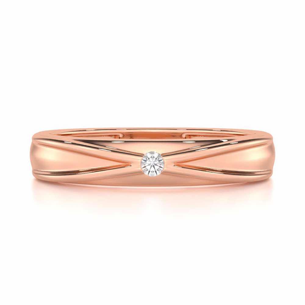 Stalwart Gem Men Solitaire Ring - Rose Gold - Image 4