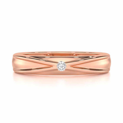 Stalwart Gem Men Solitaire Ring - Rose Gold - Image 4