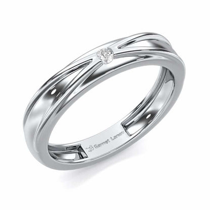 Stalwart Gem Men Solitaire Ring - White Gold - Image 1