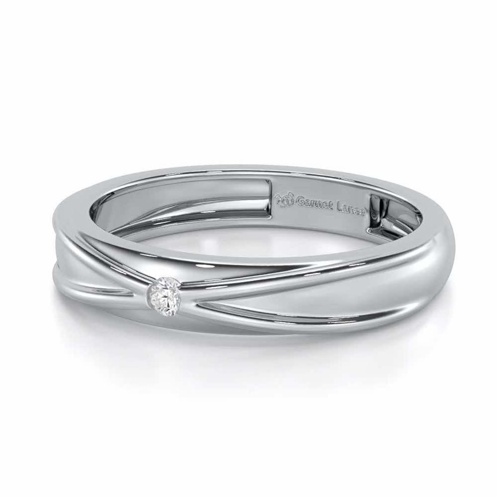 Stalwart Gem Men Solitaire Ring - White Gold - Image 2