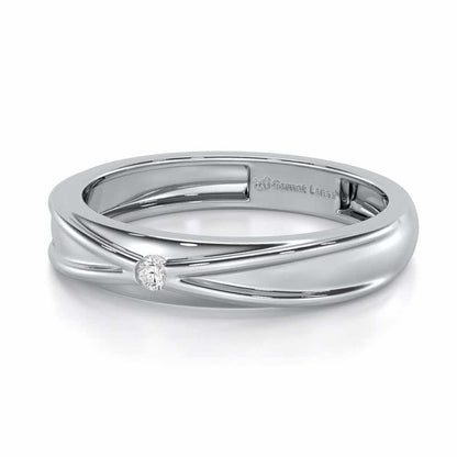 Stalwart Gem Men Solitaire Ring - White Gold - Image 2