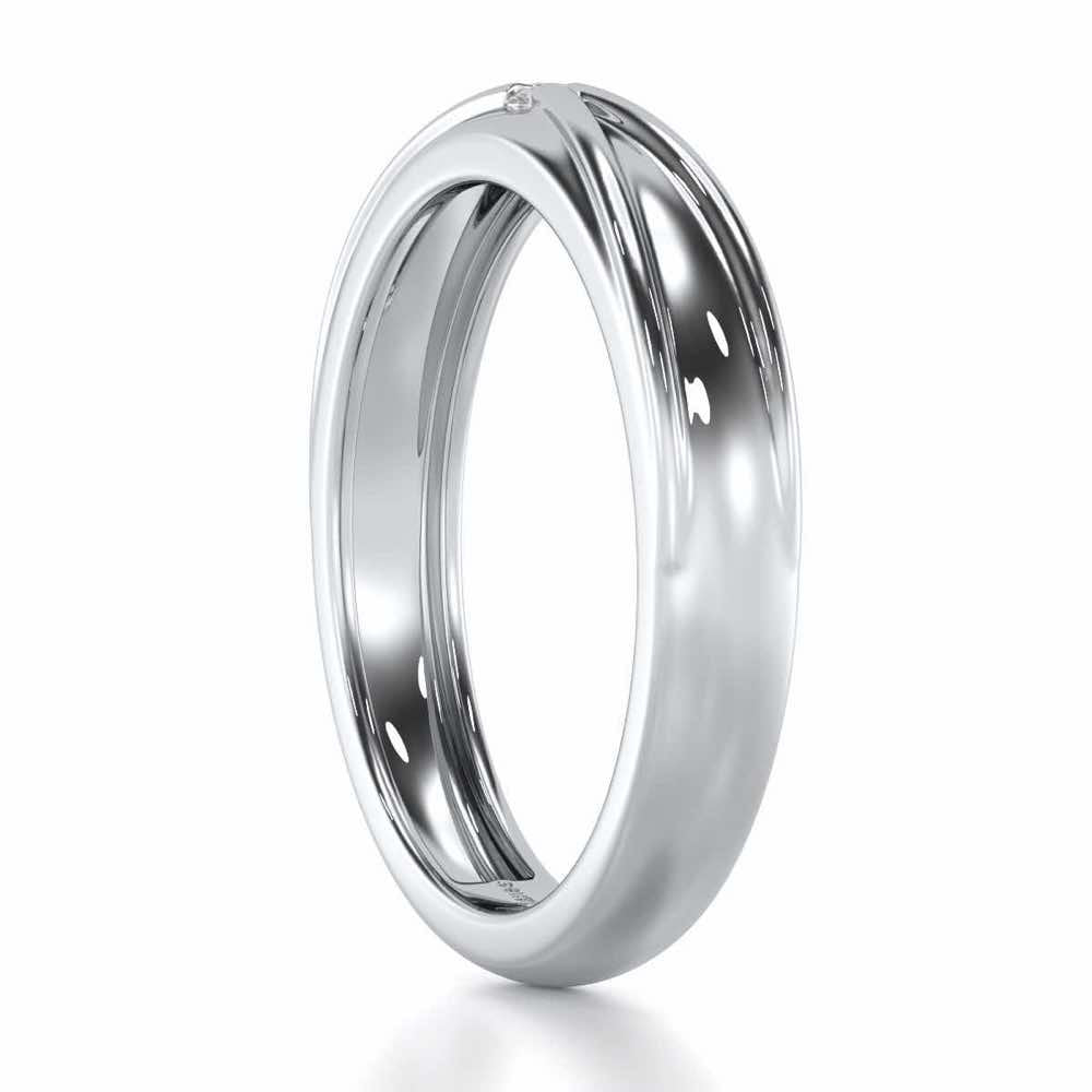 Stalwart Gem Men Solitaire Ring - White Gold - Image 3