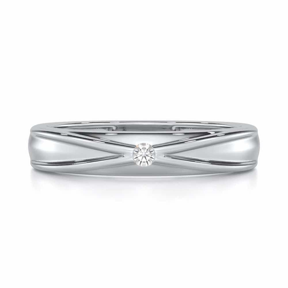 Stalwart Gem Men Solitaire Ring - White Gold - Image 4