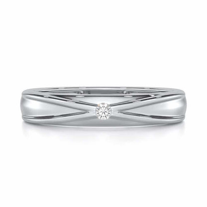 Stalwart Gem Men Solitaire Ring - White Gold - Image 4