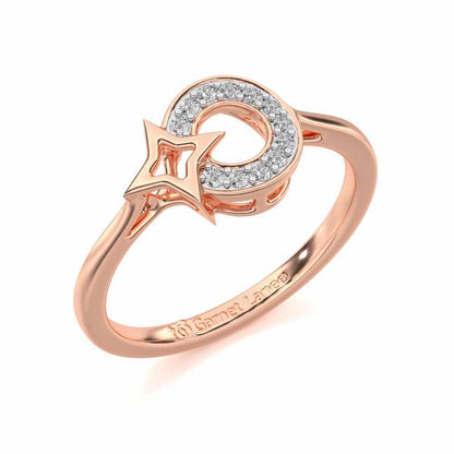 Star Glow Silver Ring - Rose Gold - Image 1