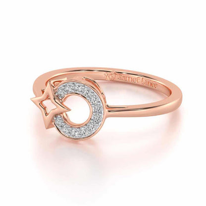 Star Glow Silver Ring - Rose Gold - Image 2