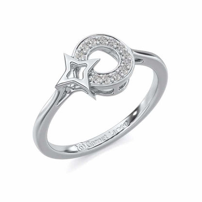 Star Glow Silver Ring - White Gold - Image 1