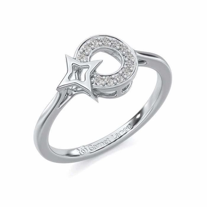 Star Glow Silver Ring - White Gold - Image 1