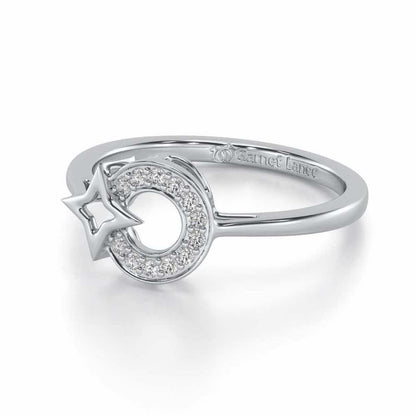 Star Glow Silver Ring - White Gold - Image 2