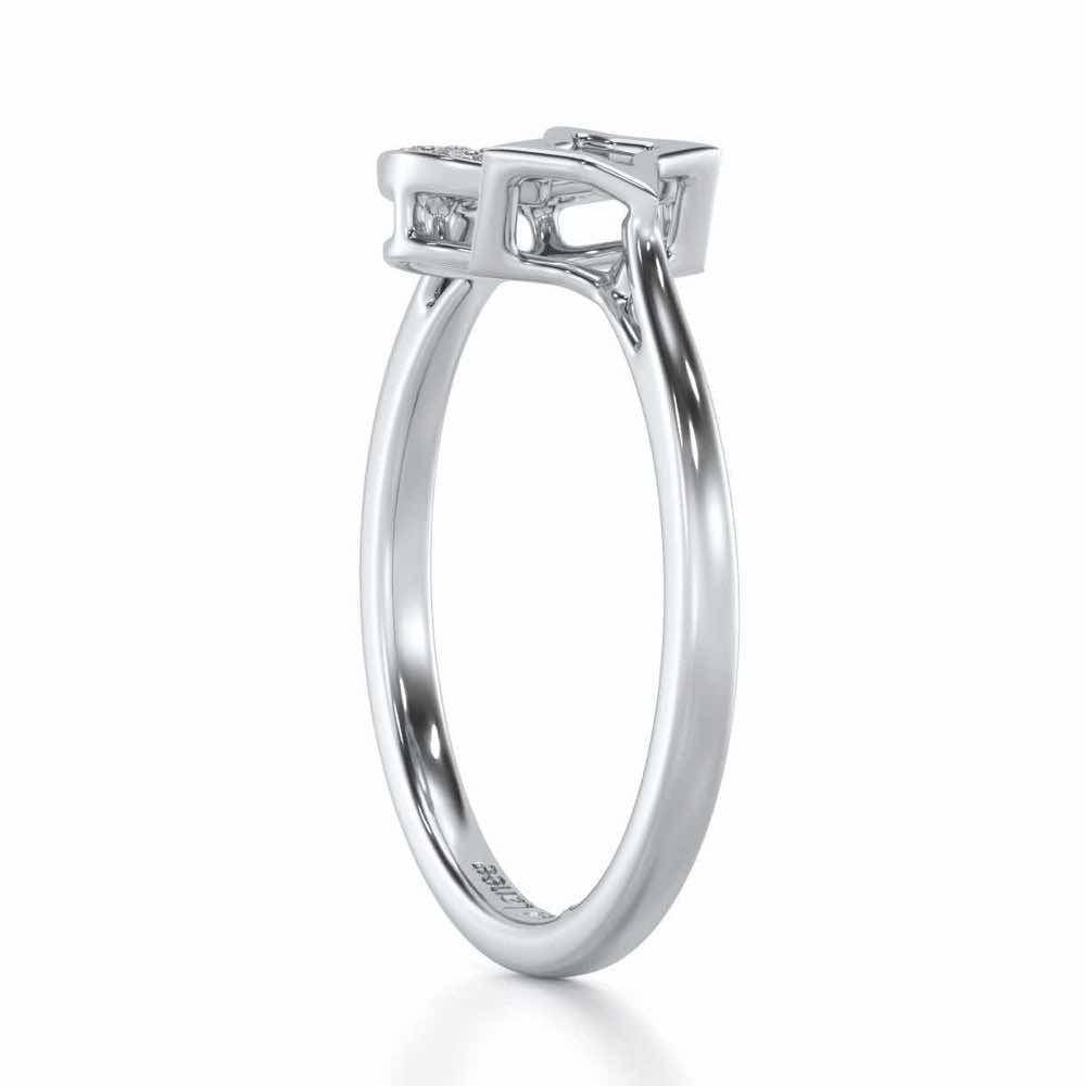 Star Glow Silver Ring - White Gold - Image 3