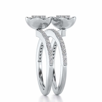 Sapling Bloom Silver Ring - White Gold - Image 3