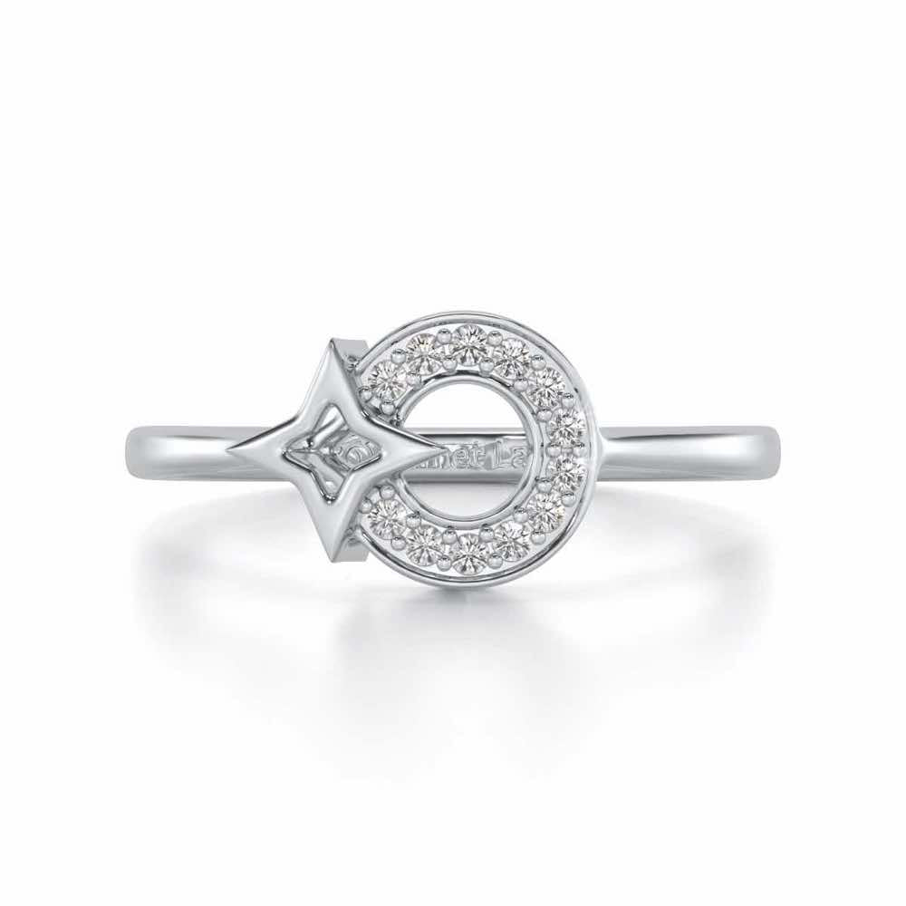 Star Glow Silver Ring - White Gold - Image 4