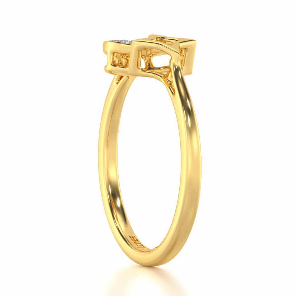Star Glow Silver Ring - Yellow Gold - Image 3