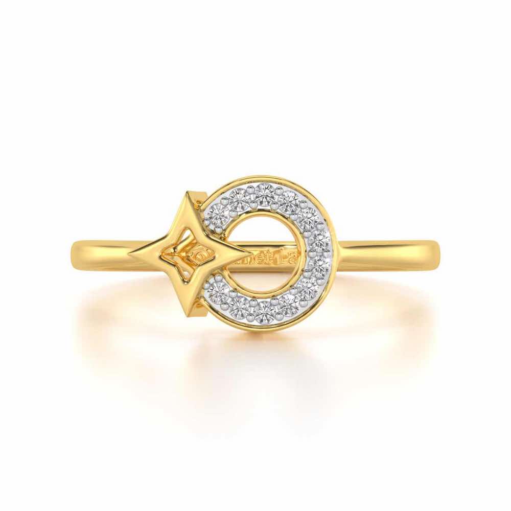 Star Glow Silver Ring - Yellow Gold - Image 4