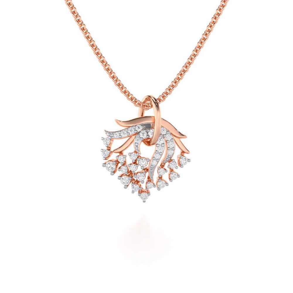 Star Luna Silver Pendant - Rose Gold - Image 1