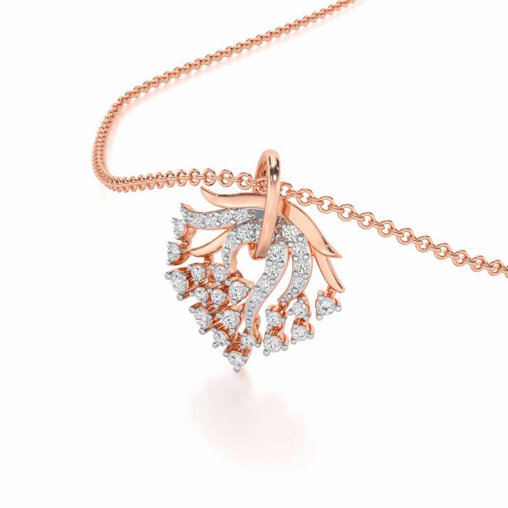 Star Luna Silver Pendant - Rose Gold - Image 2