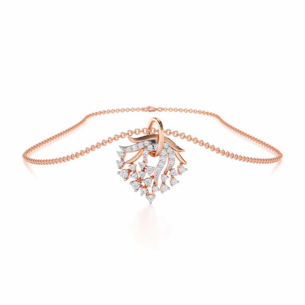 Star Luna Silver Pendant - Rose Gold - Image 3