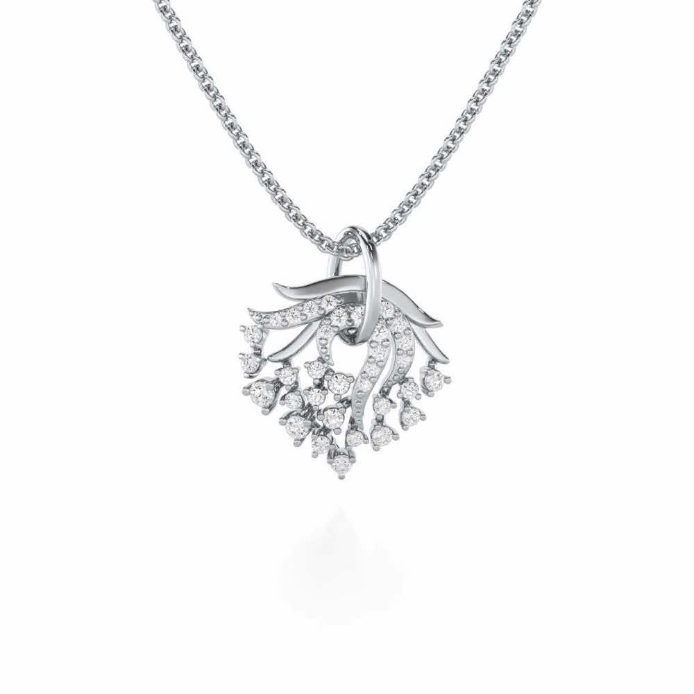 Star Luna Silver Pendant - White Gold - Image 1