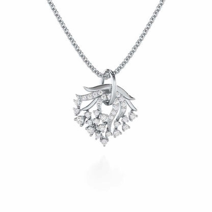 Star Luna Silver Pendant - White Gold - Image 1