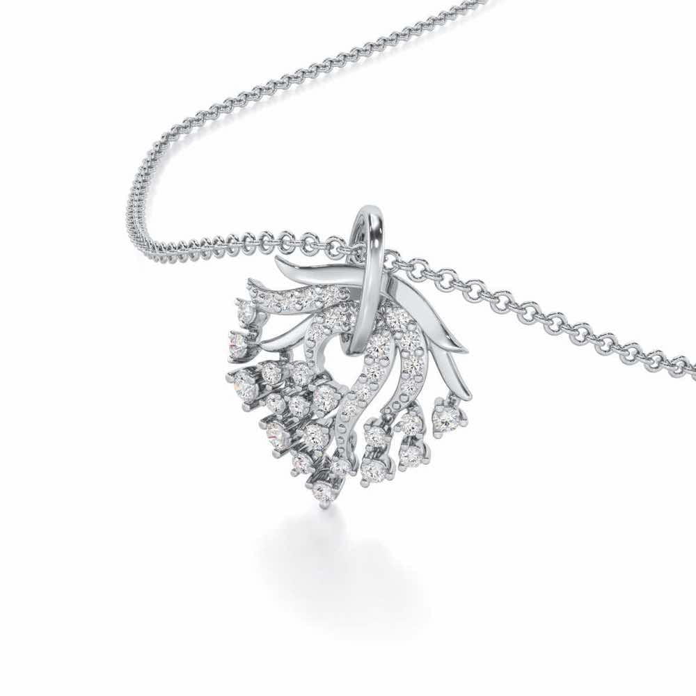 Star Luna Silver Pendant - White Gold - Image 2