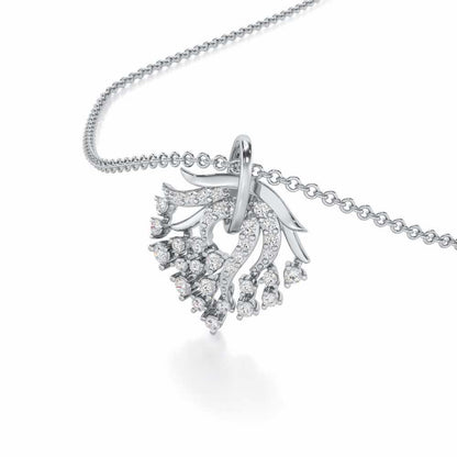 Star Luna Silver Pendant - White Gold - Image 2