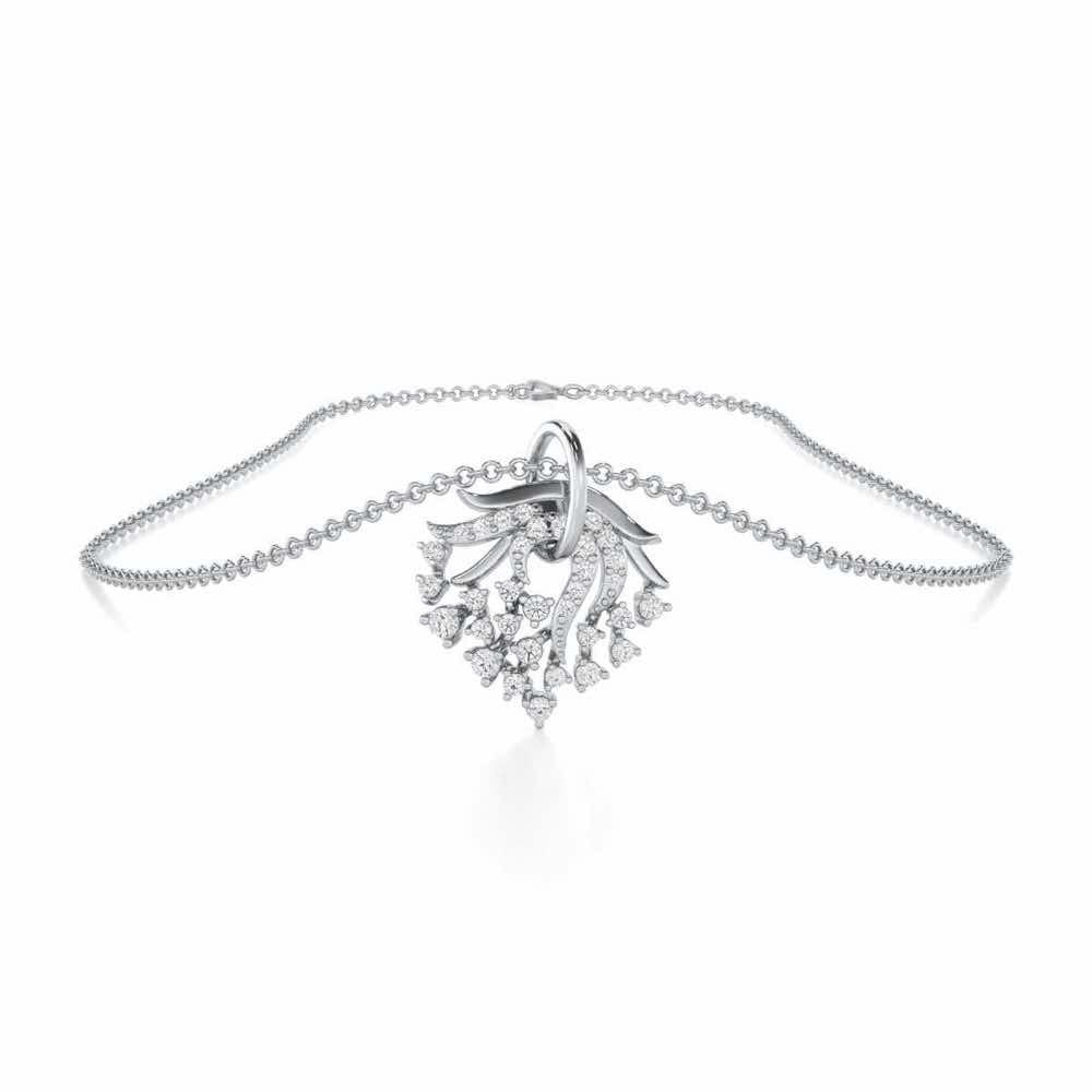 Star Luna Silver Pendant - White Gold - Image 3