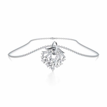 Star Luna Silver Pendant - White Gold - Image 3