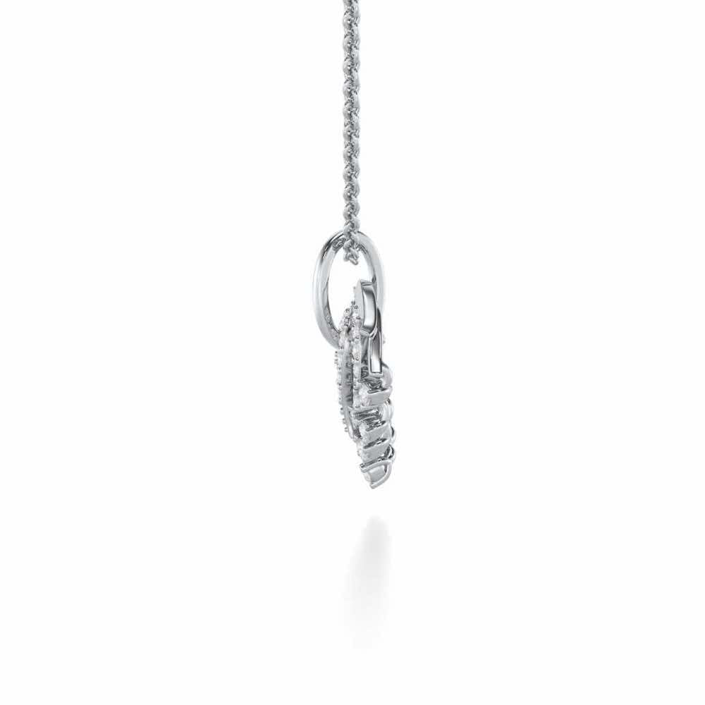 Star Luna Silver Pendant - White Gold - Image 4