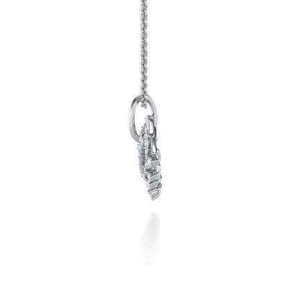Star Luna Silver Pendant - White Gold - Image 4