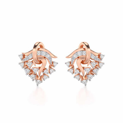 Star Luna Silver Stud Earrings - Rose Gold - Image 1