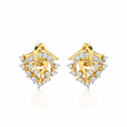 Star Luna Silver Stud Earrings - Yellow Gold - Image 1