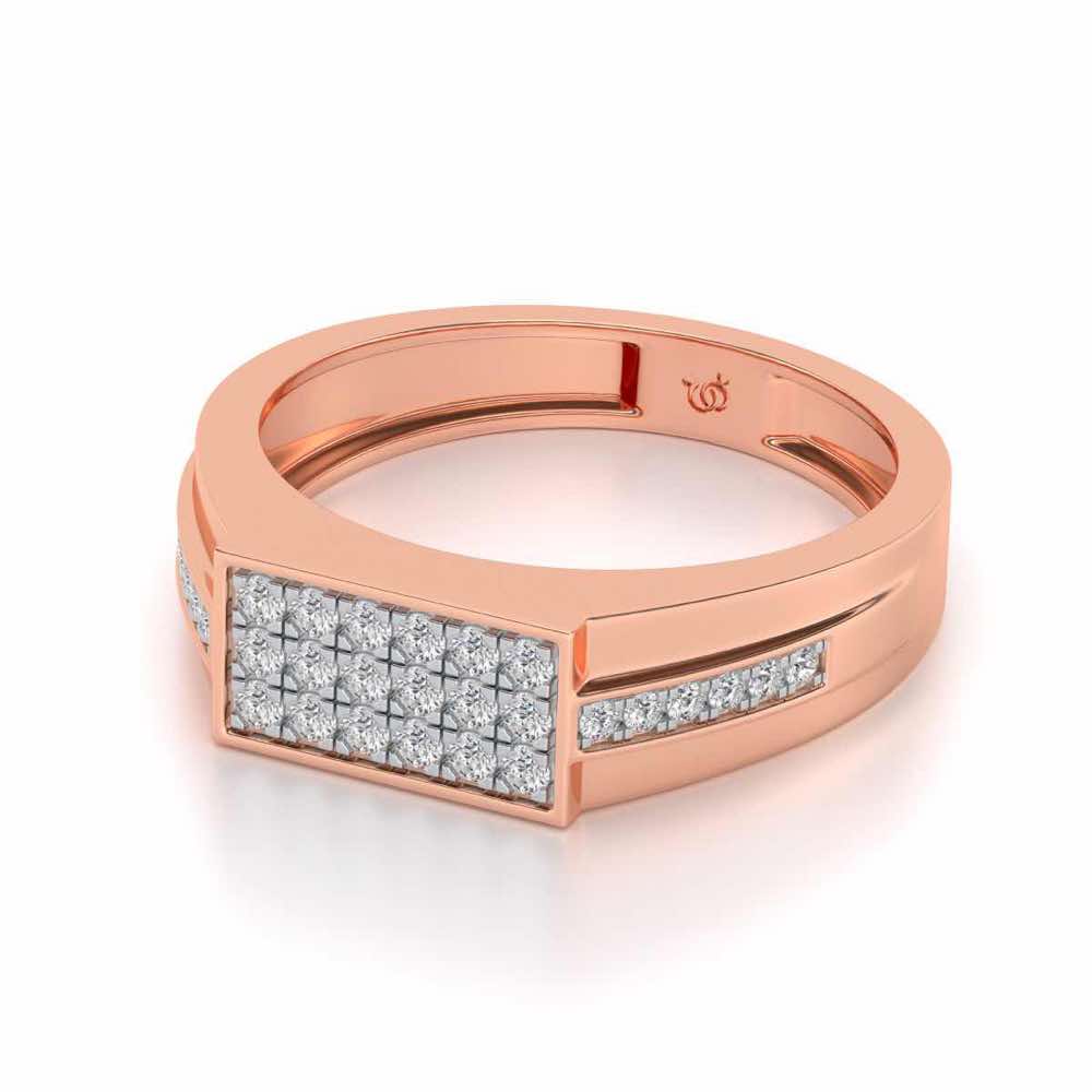 Star System Silver Ring For Men - Rose Gold - Image 2