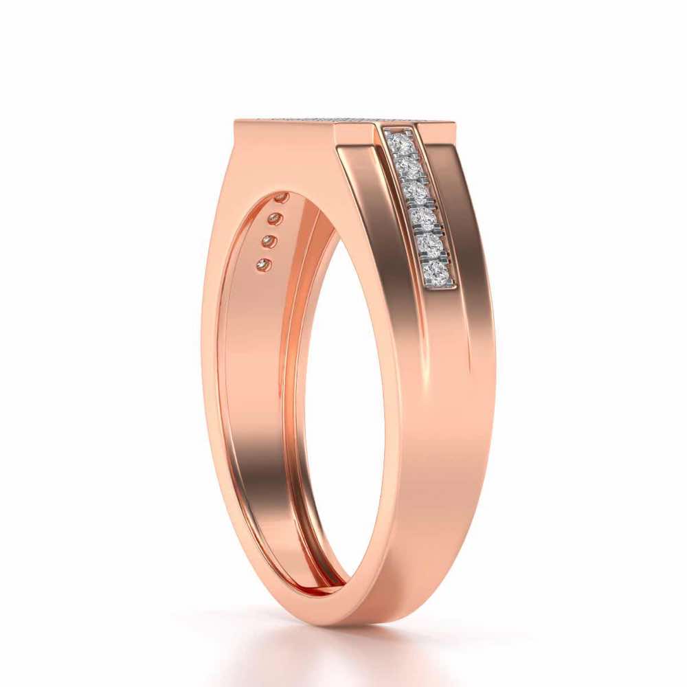 Star System Silver Ring For Men - Rose Gold - Image 3