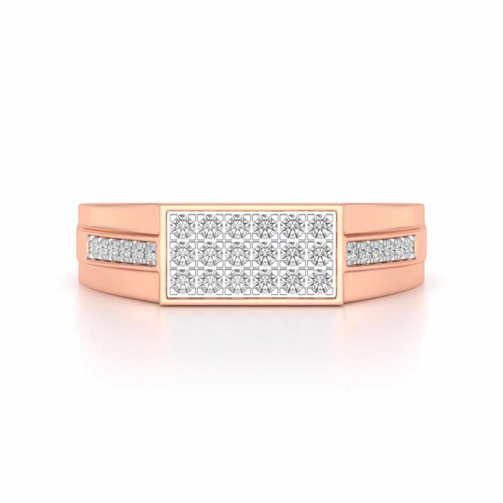 Star System Silver Ring For Men - Rose Gold - Image 4