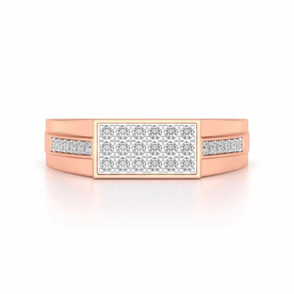 Star System Silver Ring For Men - Rose Gold - Image 4