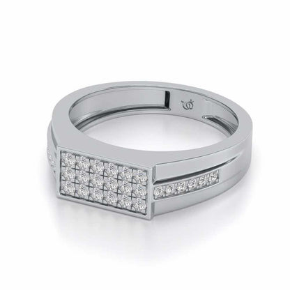 Star System Silver Ring For Men - White Gold - Image 2