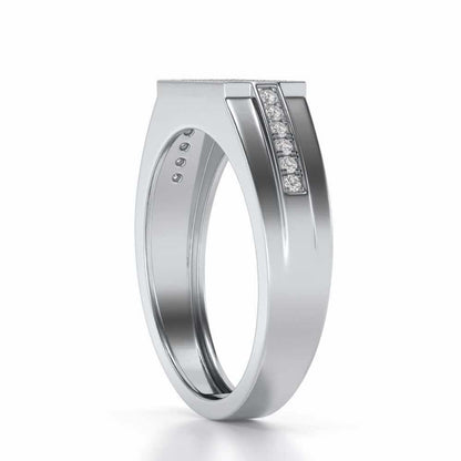 Star System Silver Ring For Men - White Gold - Image 3