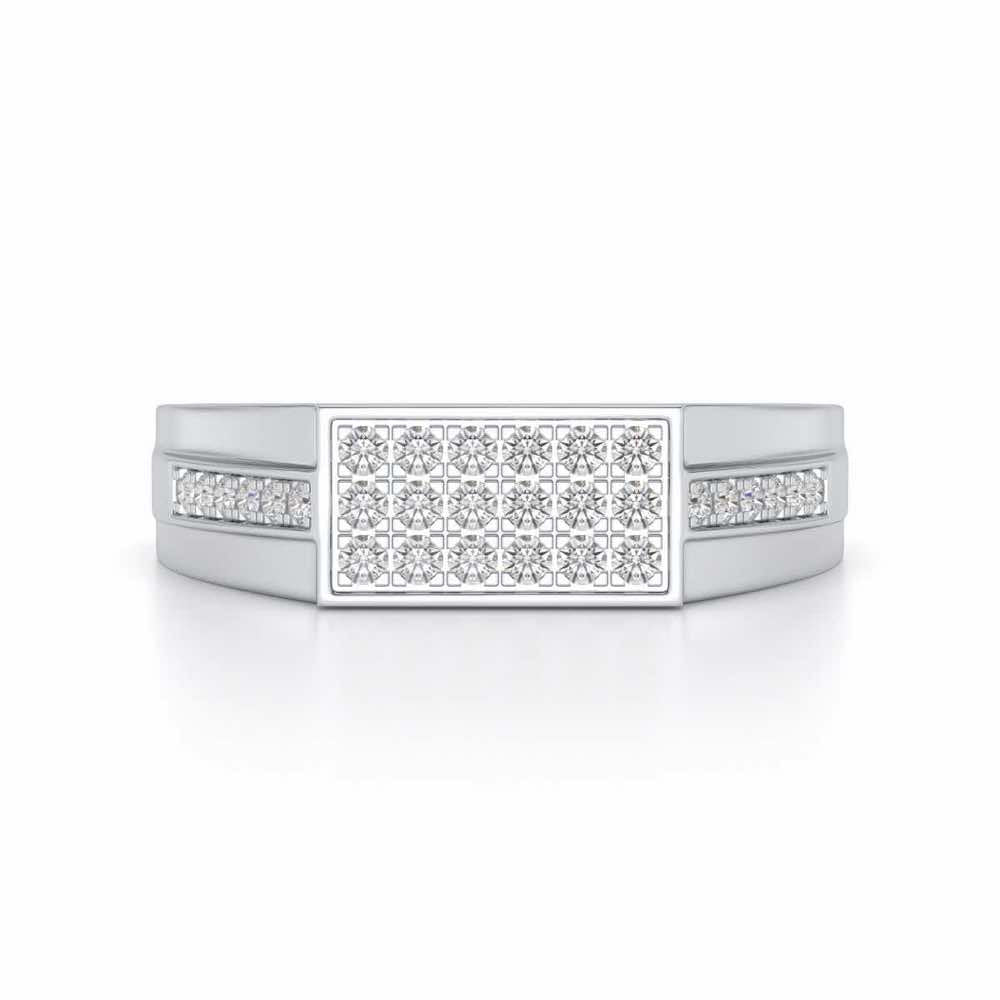Star System Silver Ring For Men - White Gold - Image 4