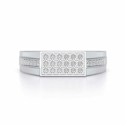 Star System Silver Ring For Men - White Gold - Image 4