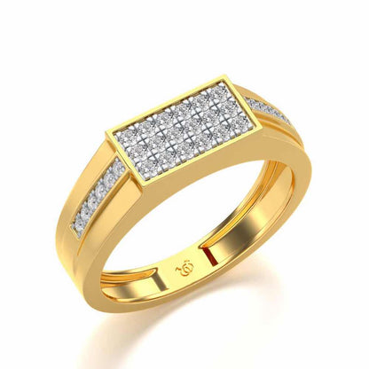 Star System Silver Ring For Men - Yellow Gold - Image 1