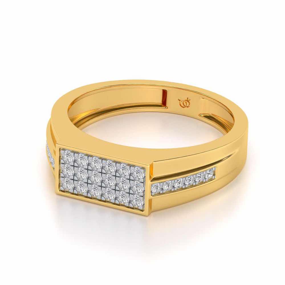 Star System Silver Ring For Men - Yellow Gold - Image 2