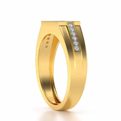 Star System Silver Ring For Men - Yellow Gold - Image 3