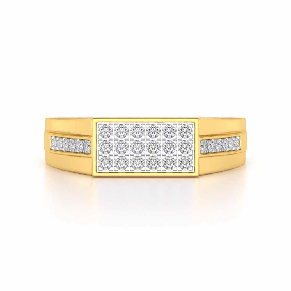 Star System Silver Ring For Men - Yellow Gold - Image 4