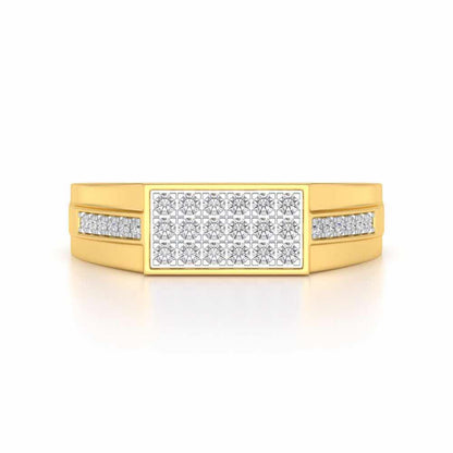 Star System Silver Ring For Men - Yellow Gold - Image 4
