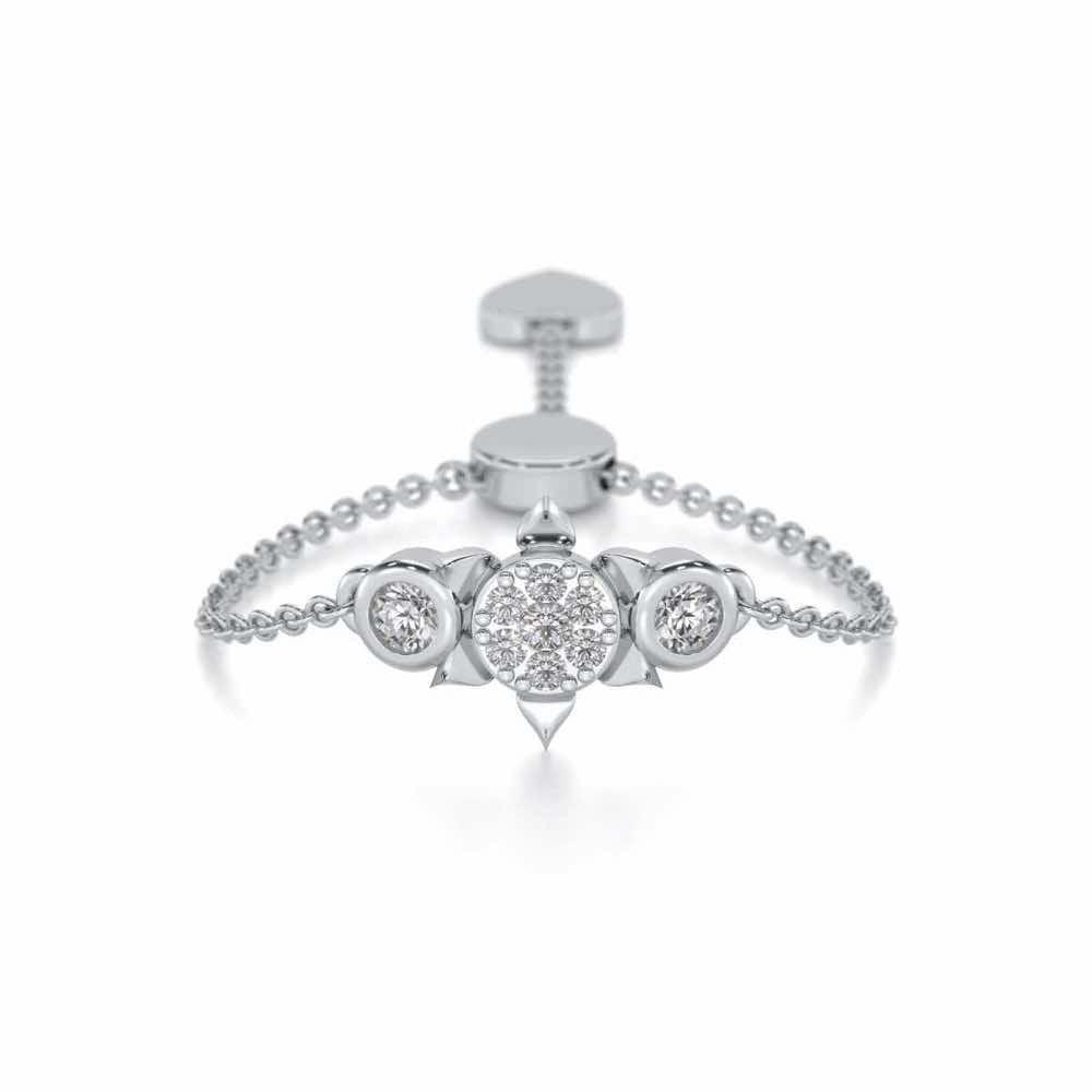 Starflies Adjustable Silver Ring - White Gold - Image 1
