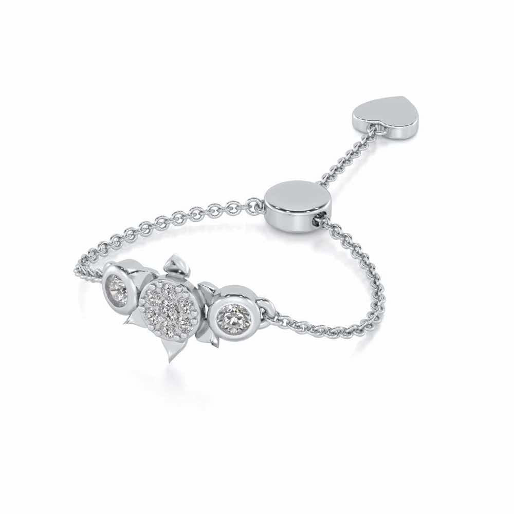 Starflies Adjustable Silver Ring - White Gold - Image 2