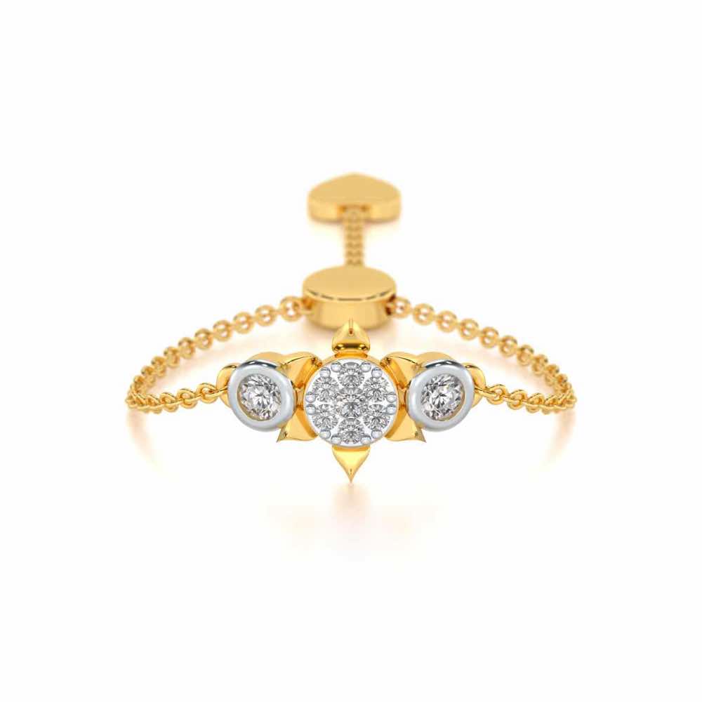 Starflies Adjustable Silver Ring - Yellow Gold - Image 1