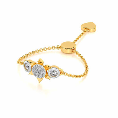 Starflies Adjustable Silver Ring - Yellow Gold - Image 2