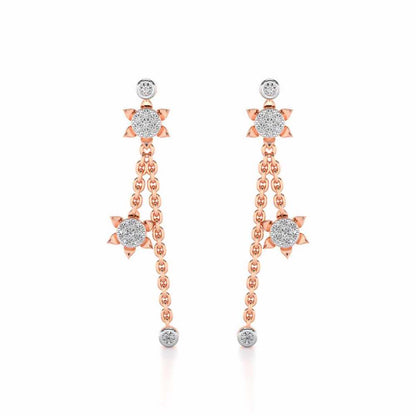 Starflies Silver Earrings - Rose Gold - Image 1